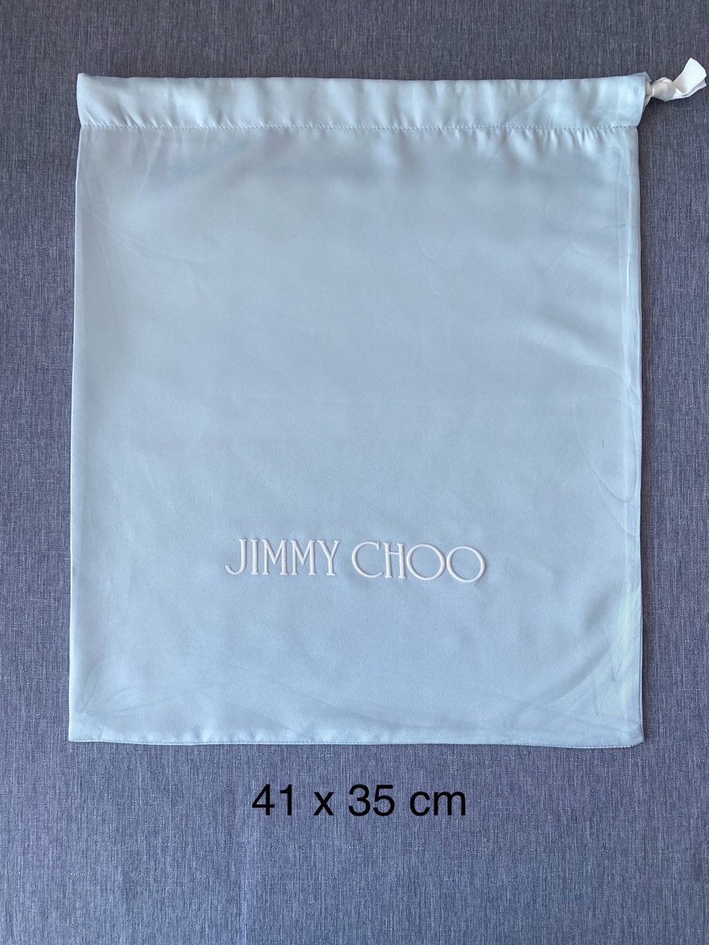 NWOT Authentic Jimmy Choo | Satin Drawstring Dust Bag Baby Blue